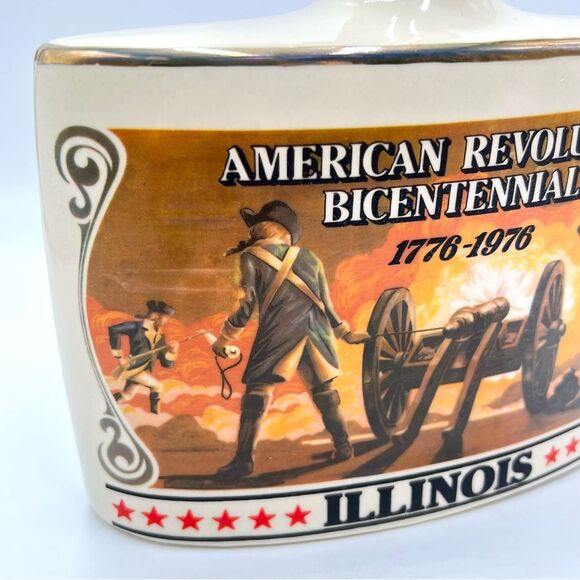 Early Times Bourbon American Revolution Bicentennial Ceramic Decanter Illinois - Picture 3 of 10